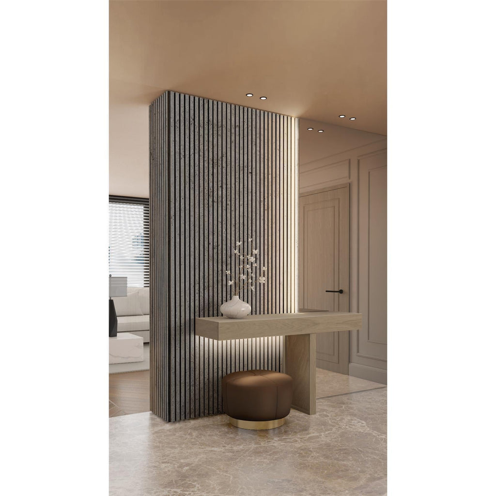 Akustikpaneel Wandverkleidung Lamellenwand Melamine | 60 x 60 x 2,2 cm | Betonoptik | Filz schwarz