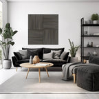 Akustikpaneel Wandverkleidung Lamellenwand Echtholz Furnier | SET | Eiche rustikal geräuchert | Filz schwarz