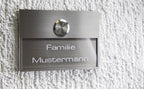Metzler Türklingel V2A Edelstahl Modell 11080-F mit 3D-Tiefengravur, LED-Klingelknopf, 110 x 80 mm, IP67, austauschbares Namensschild