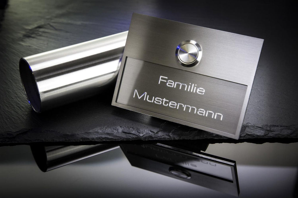 Edelstahlklingel mit 3D Gravur und LED Klingelknopf