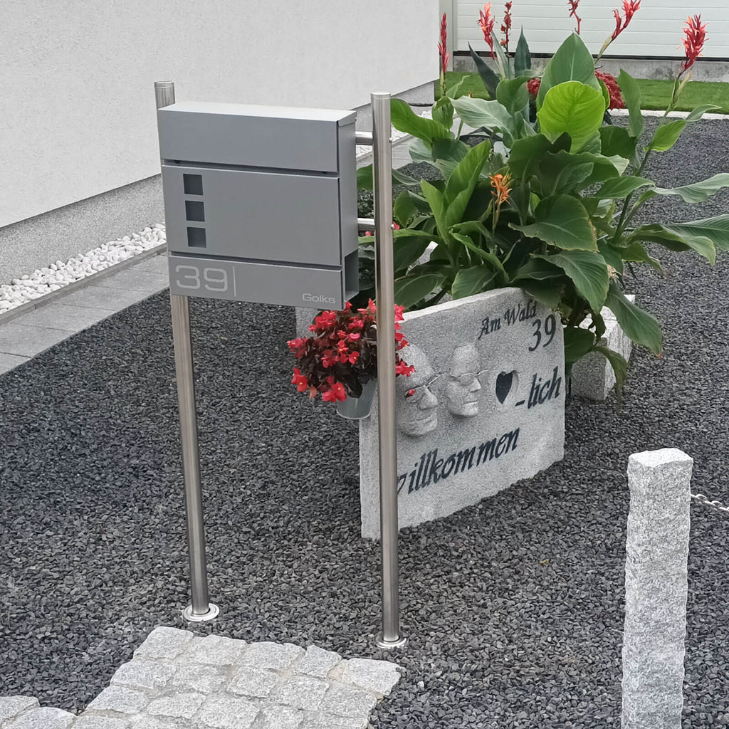 Metzler Standbriefkasten Anthrazit hochwertiger Stahl | Cube