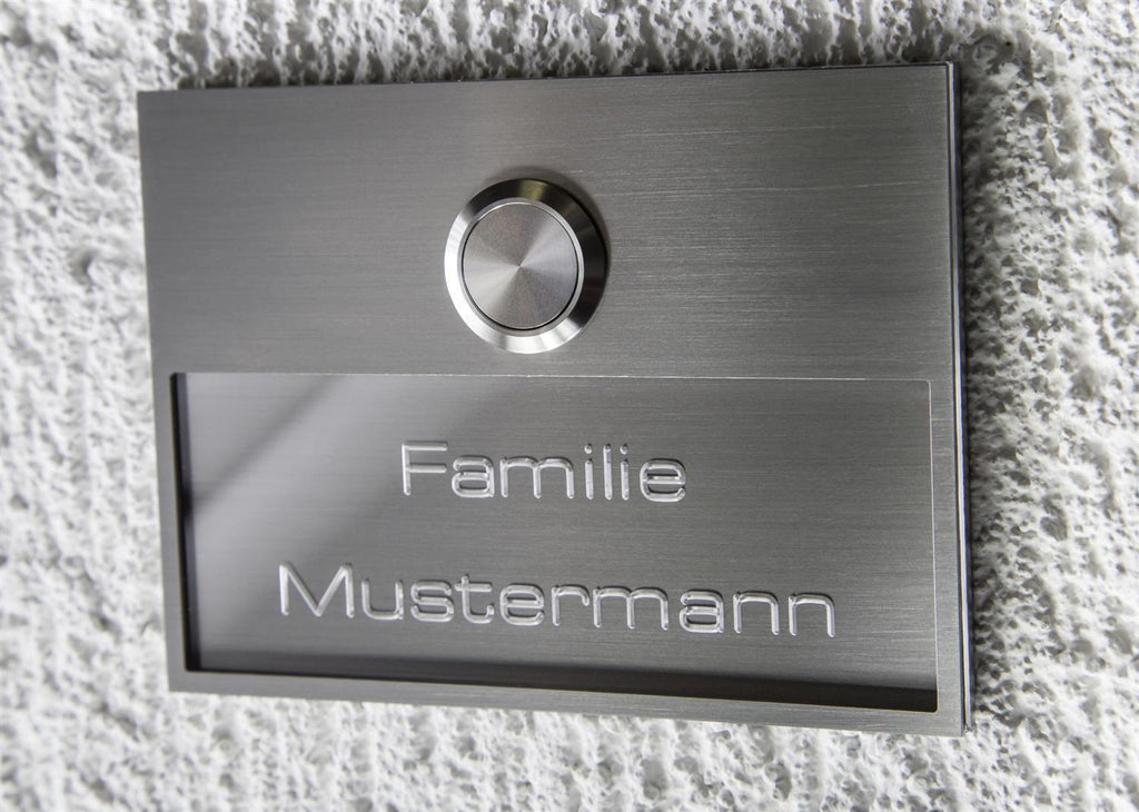 Edelstahlklingel mit 3D Gravur und LED Klingelknopf