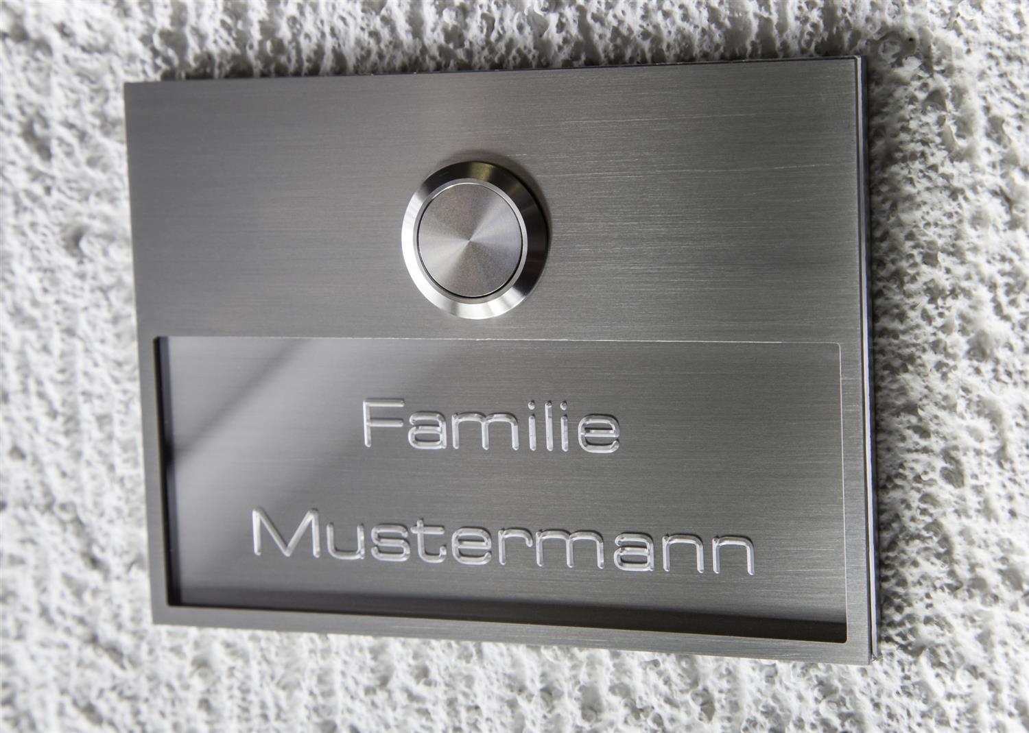 Edelstahlklingel mit 3D Gravur und LED Klingelknopf