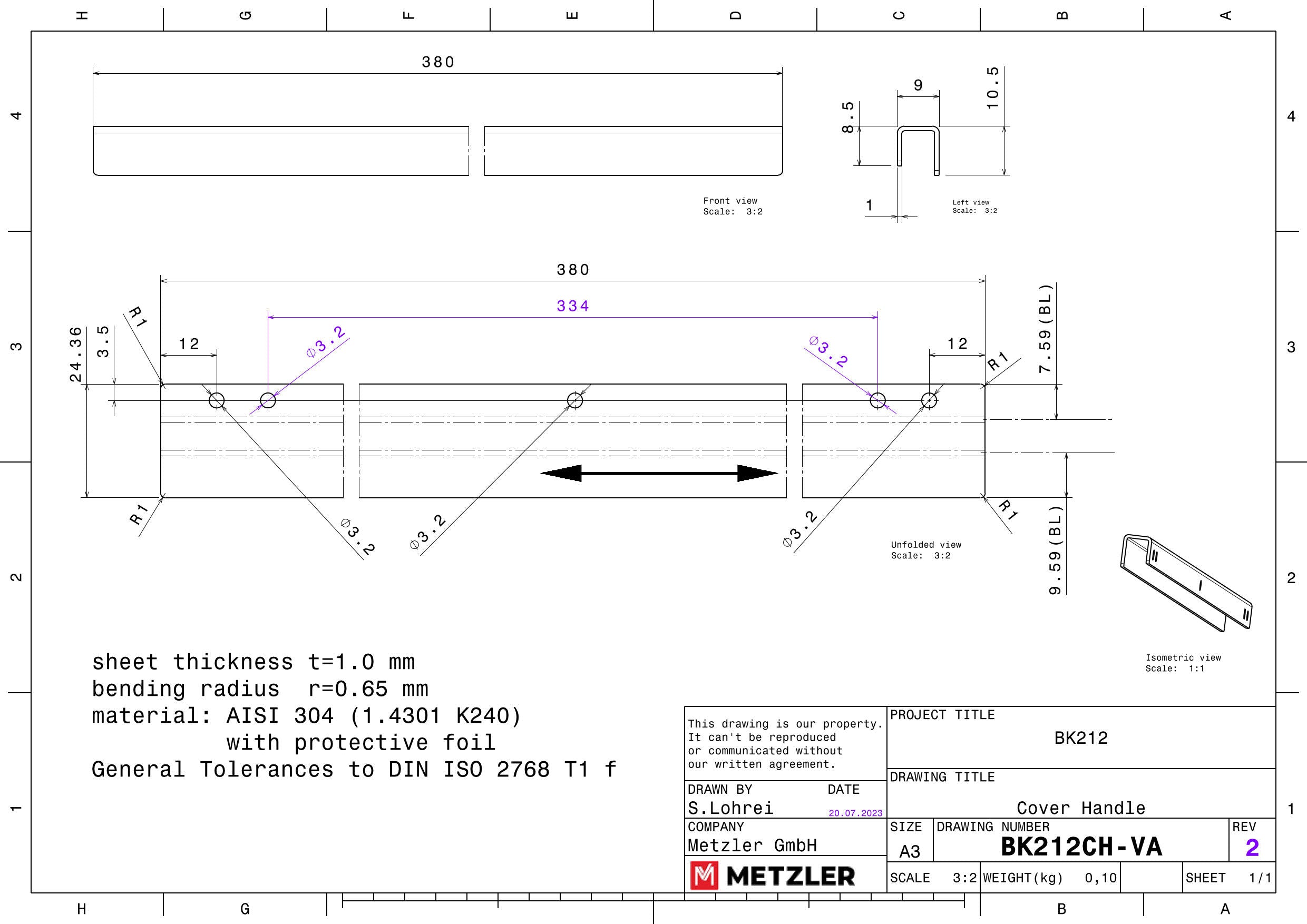 Mailbox BK212-LM-VN-AN inkl. 2 Türgriffe (AN+VA)