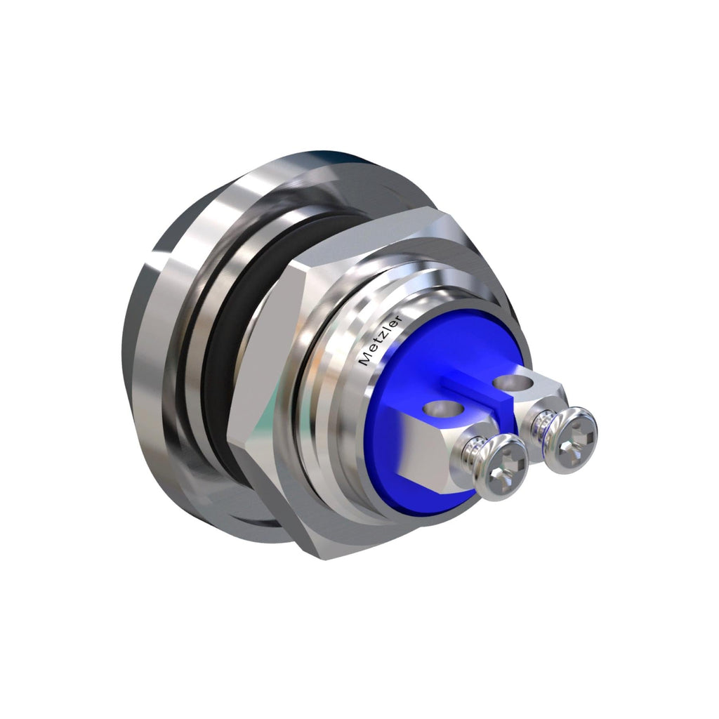 Metzler - Drucktaster 12mm - IP67 IK10 - Edelstahl - Gewölbt - Schraubkontakte