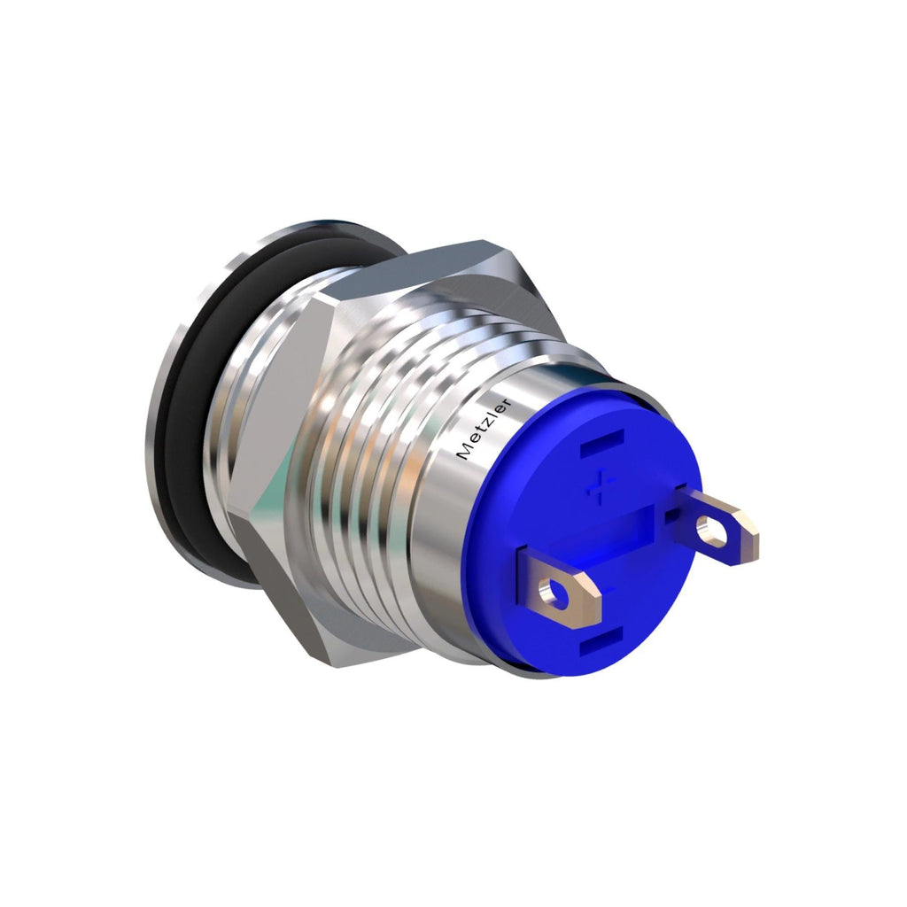 Metzler - Drucktaster 12mm - IP67 IK10 - Edelstahl - Flach - Lötkontakte