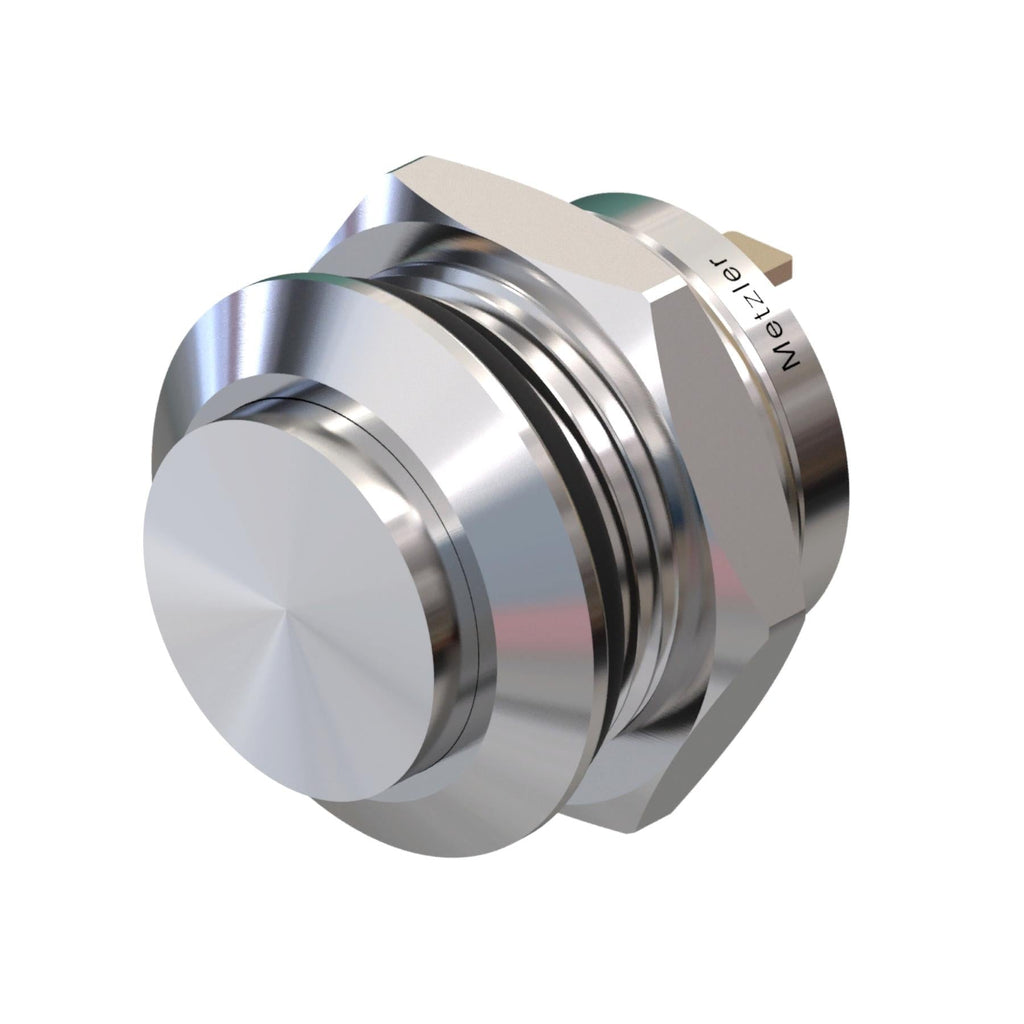 Metzler - Drucktaster 12mm - IP67 IK10 - Edelstahl - Hervorstehend - Lötkontakte