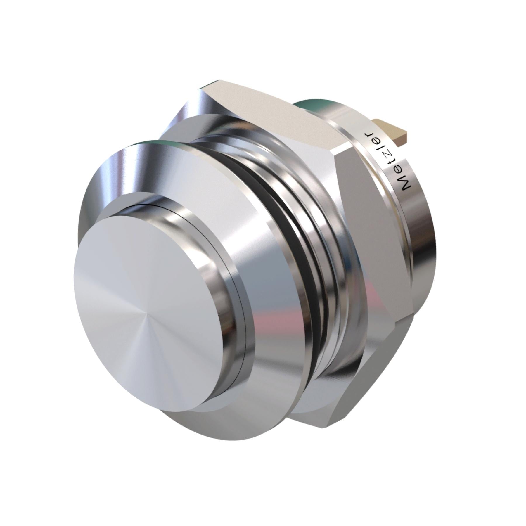 Metzler - Drucktaster 12mm - IP67 IK10 - Edelstahl - Hervorstehend - Lötkontakte
