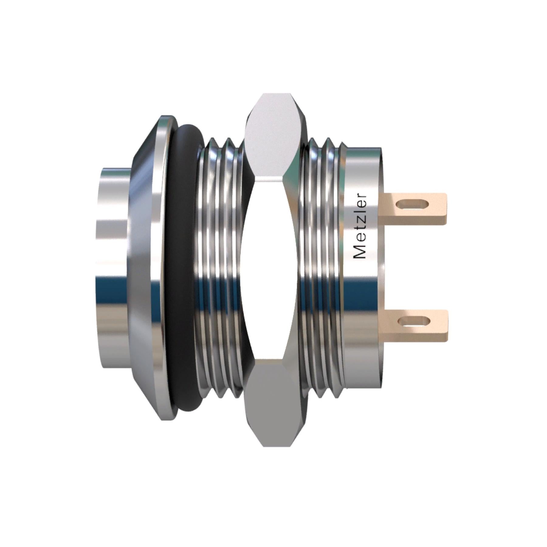 Metzler - Drucktaster 12mm - IP67 IK10 - Edelstahl - Hervorstehend - Lötkontakte