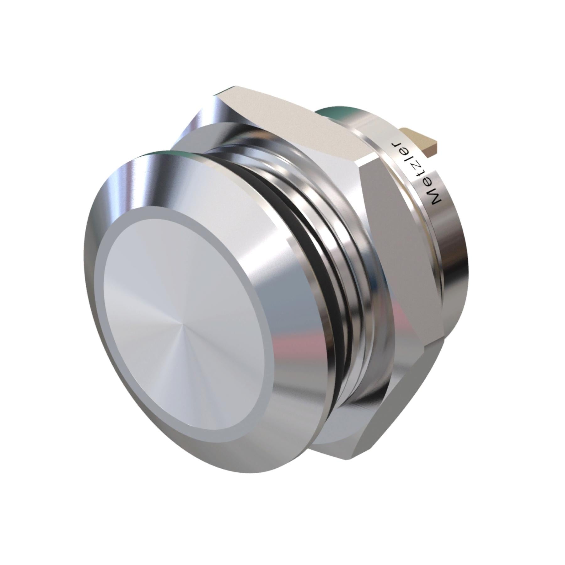 Metzler - Drucktaster 12mm - IP67 IK10 - Edelstahl - Ultraflach - Lötkontakte