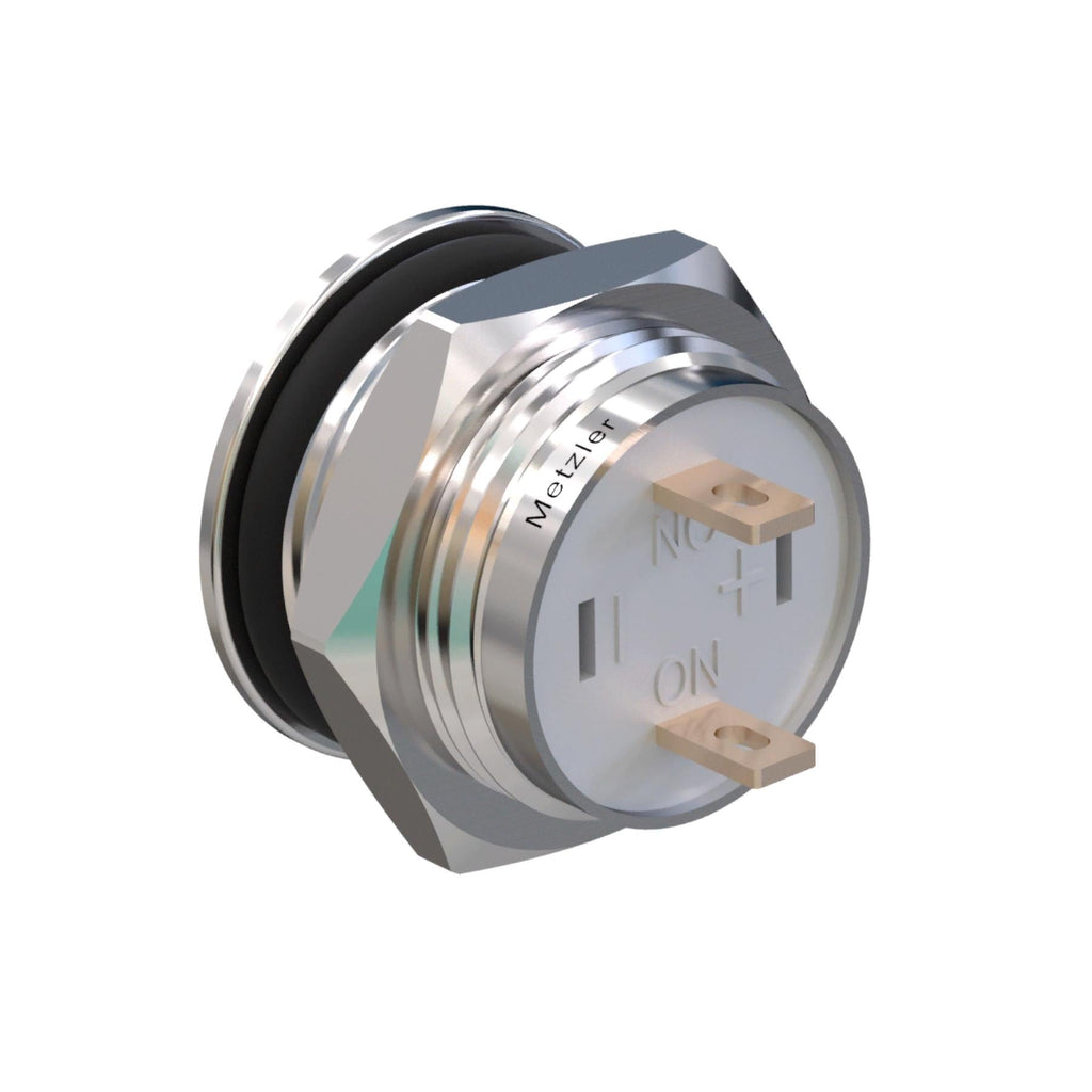Metzler - Drucktaster 12mm - IP67 IK10 - Edelstahl - Ultraflach - Lötkontakte