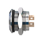 Metzler - Drucktaster 12mm - LED Ringbeleuchtung Weiß - IP67 IK10 - Edelstahl - Flach - Lötkontakte