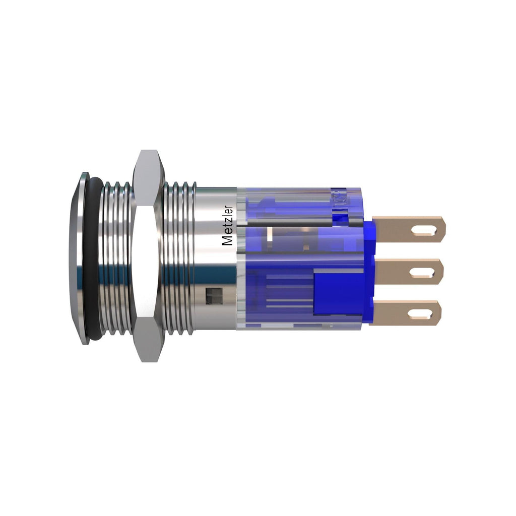 Metzler - Drucktaster 16mm - IP67 IK10 - Edelstahl - Flach - Lötkontakte