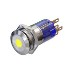Metzler - Drucktaster 16mm - LED Punktbeleuchtung Gelb - IP67 IK10 - Edelstahl - Flach - Lötkontakte