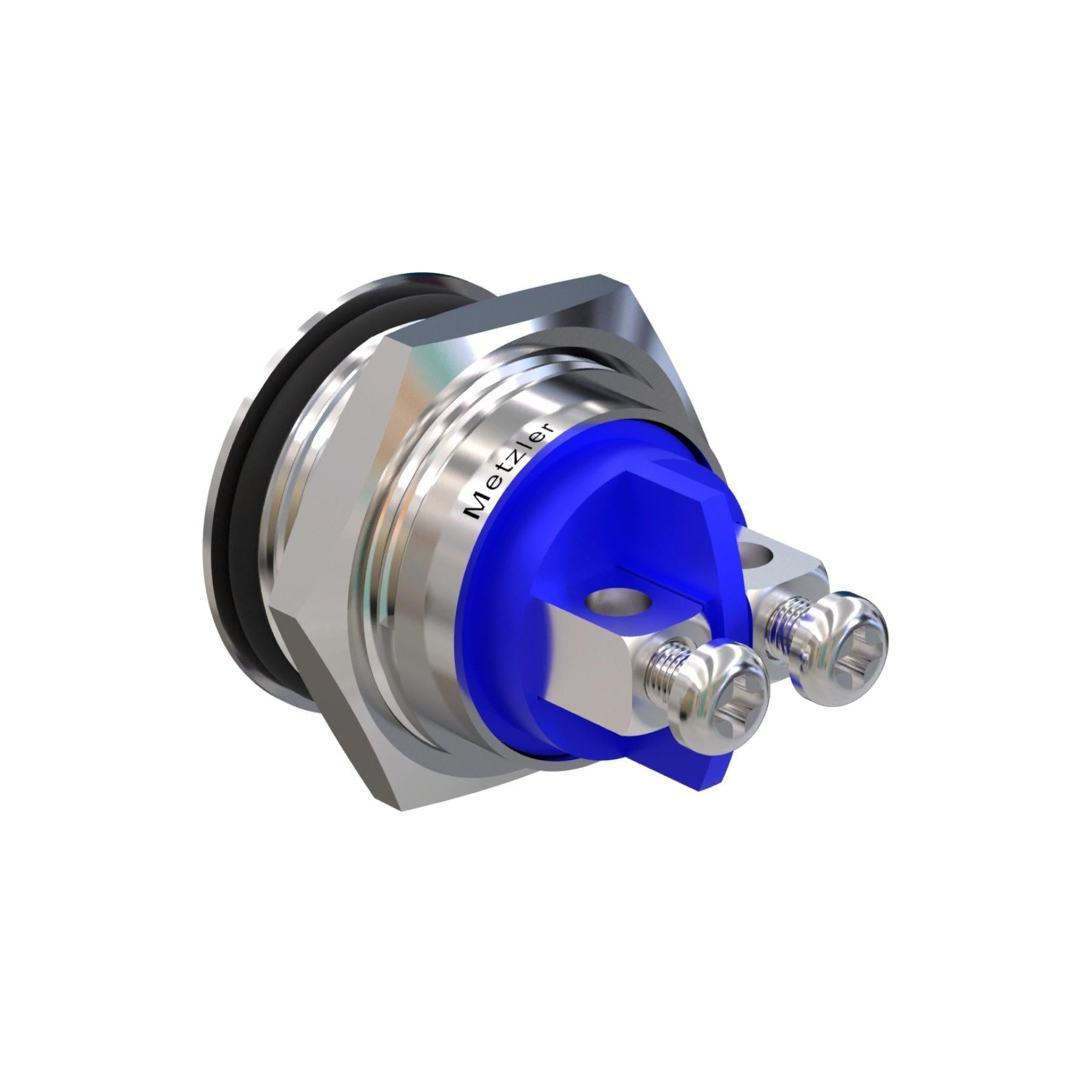 Metzler - Drucktaster 16mm - IP67 IK10 - Edelstahl - Hervorstehend - Schraubkontakte