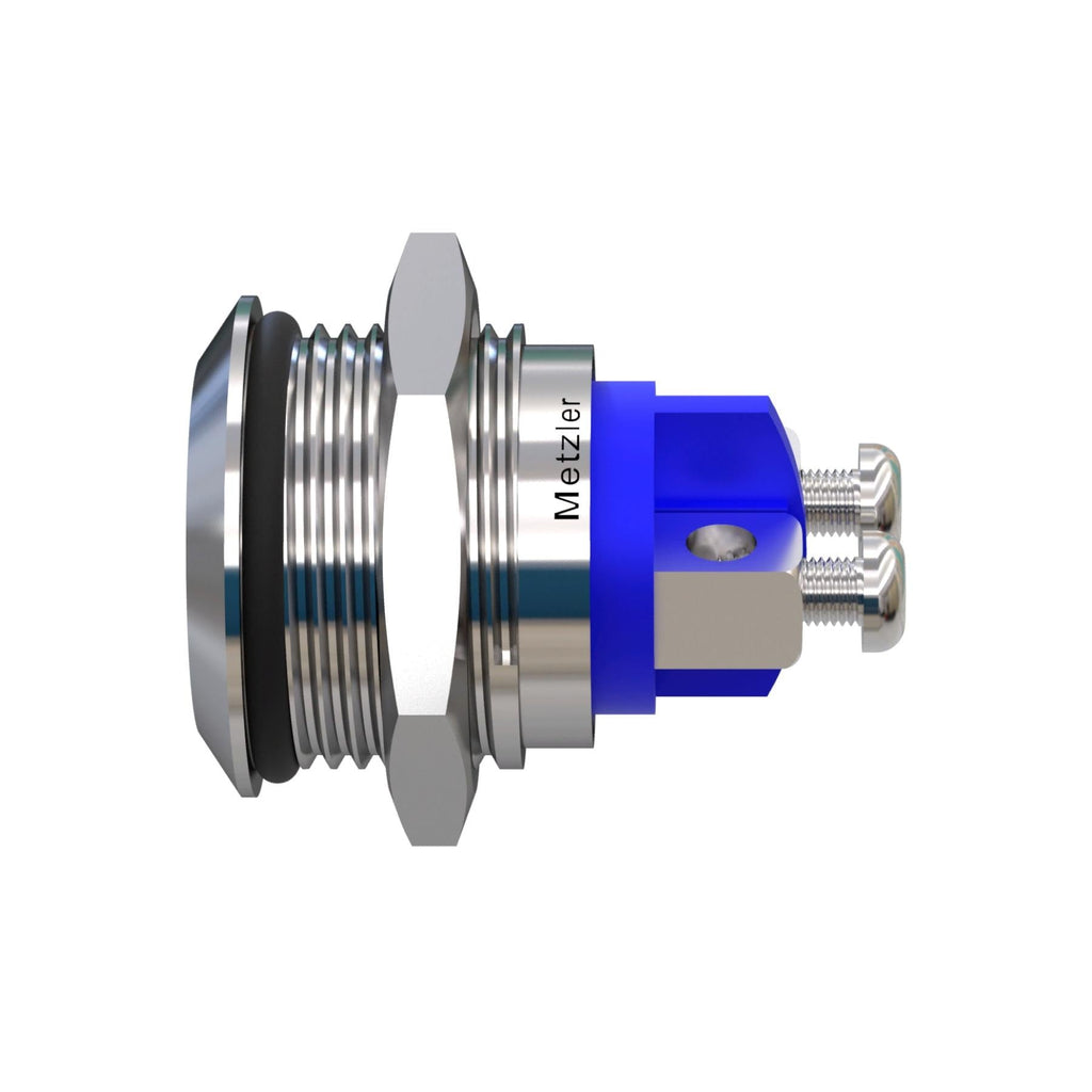 Metzler - Drucktaster 16mm - IP67 IK10 - Edelstahl - Flach - Schraubkontakte