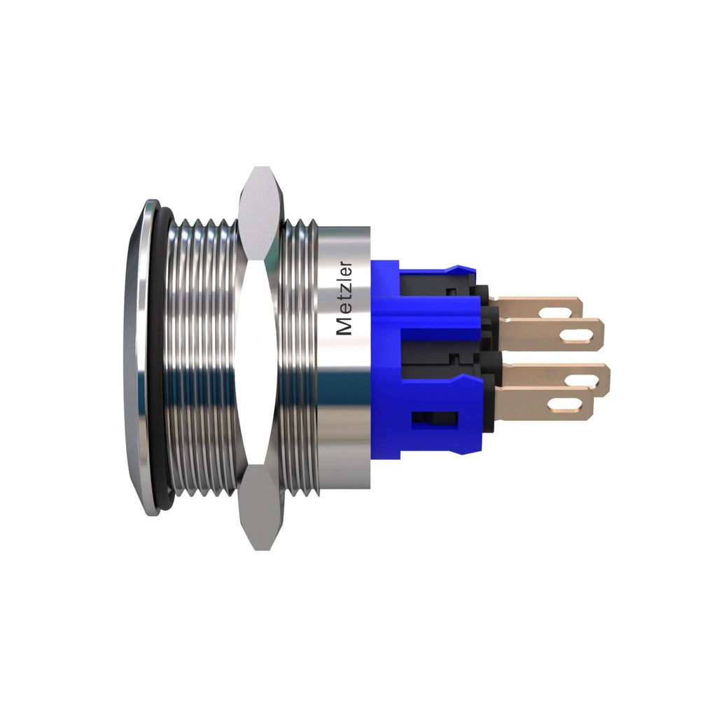 Metzler - Drucktaster 22mm - IP67 IK10 - Edelstahl - Flach - Lötkontakte