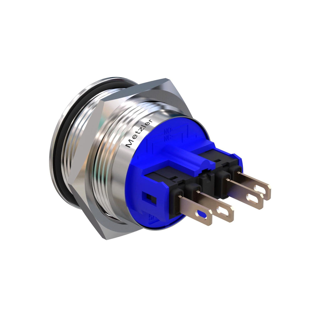 Metzler - Drucktaster 22mm - IP67 IK10 - Edelstahl - Flach - Lötkontakte