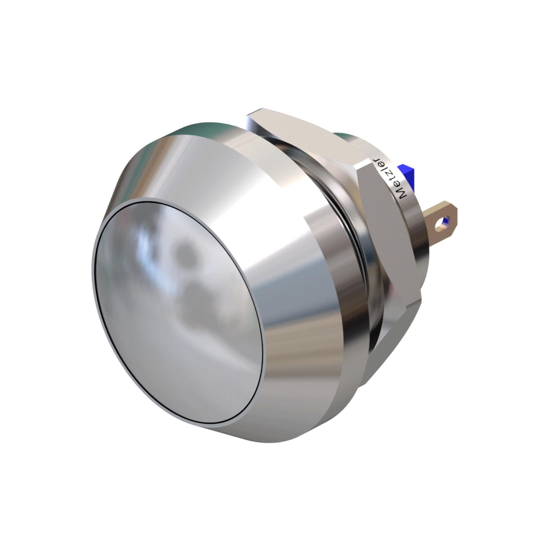 Metzler - Drucktaster 12mm - IP67 IK10 - Edelstahl - Gewölbt - Lötkontakte