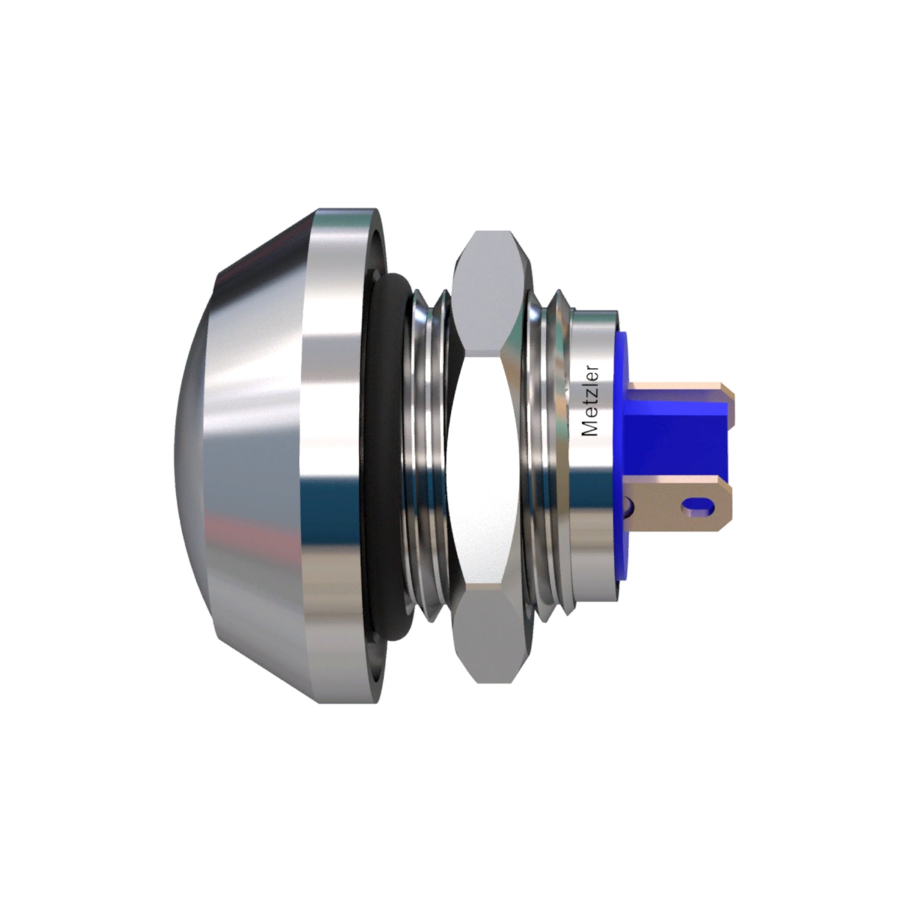 Metzler - Drucktaster 12mm - IP67 IK10 - Edelstahl - Gewölbt - Lötkontakte