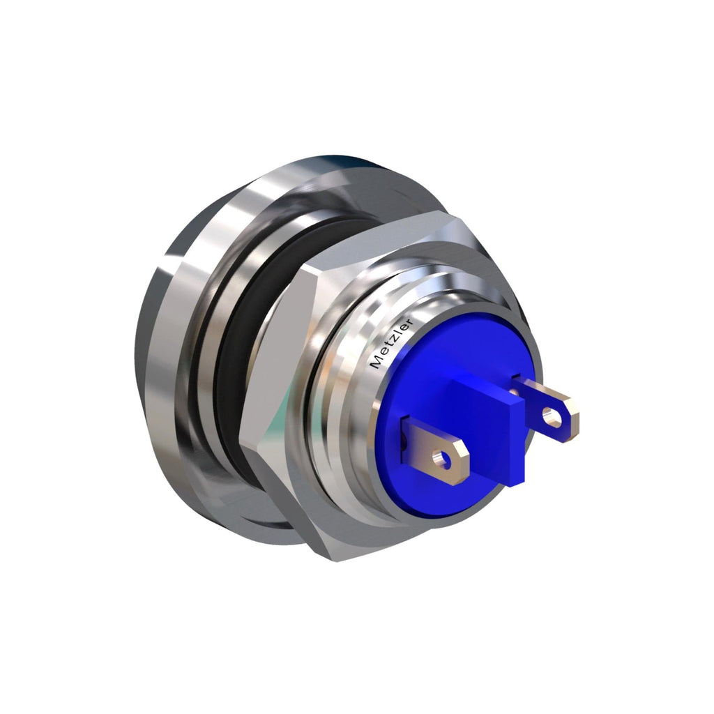 Metzler - Drucktaster 12mm - IP67 IK10 - Edelstahl - Gewölbt - Lötkontakte