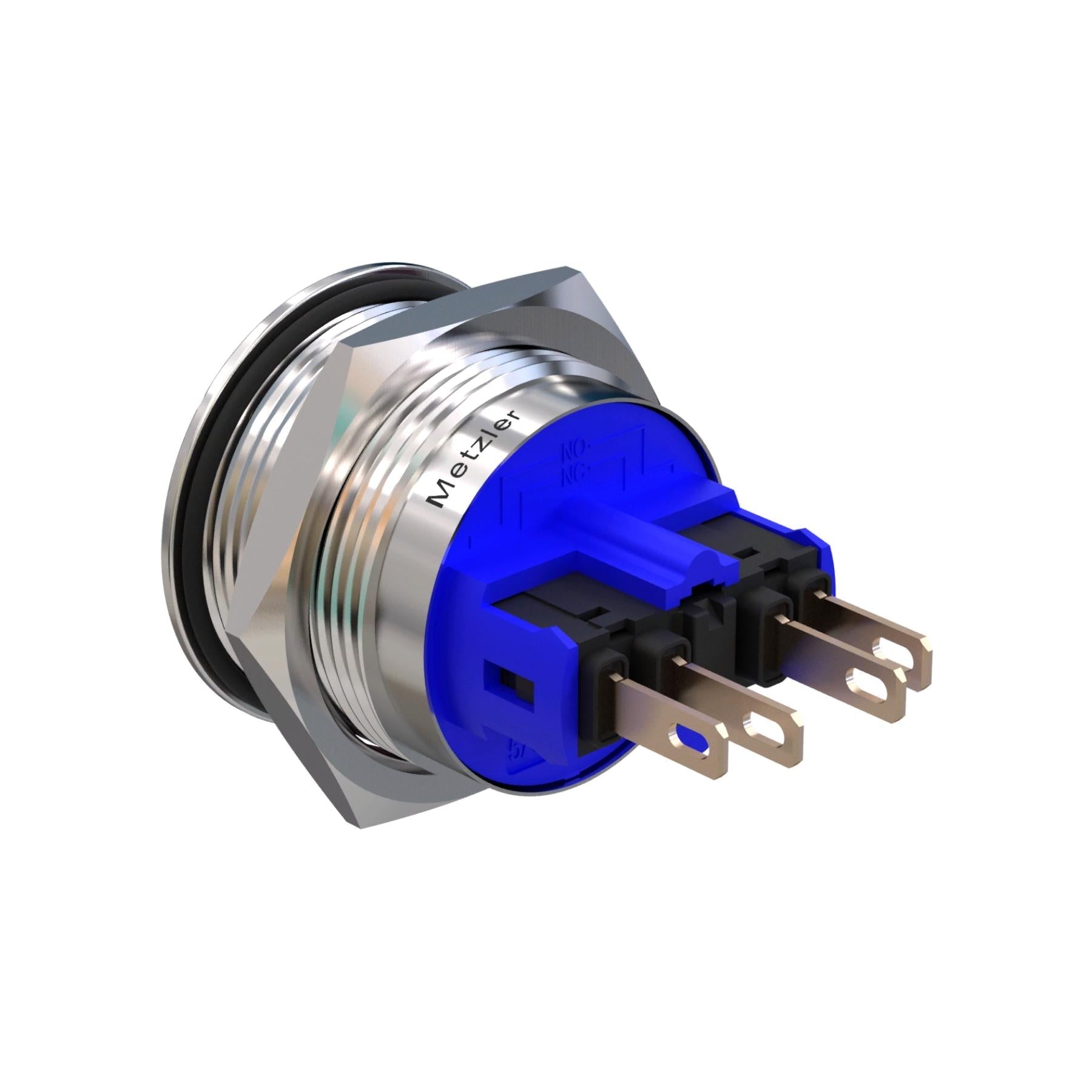 Metzler - Drucktaster 22mm - IP67 IK10 - Edelstahl - Gewölbt - Lötkontakte