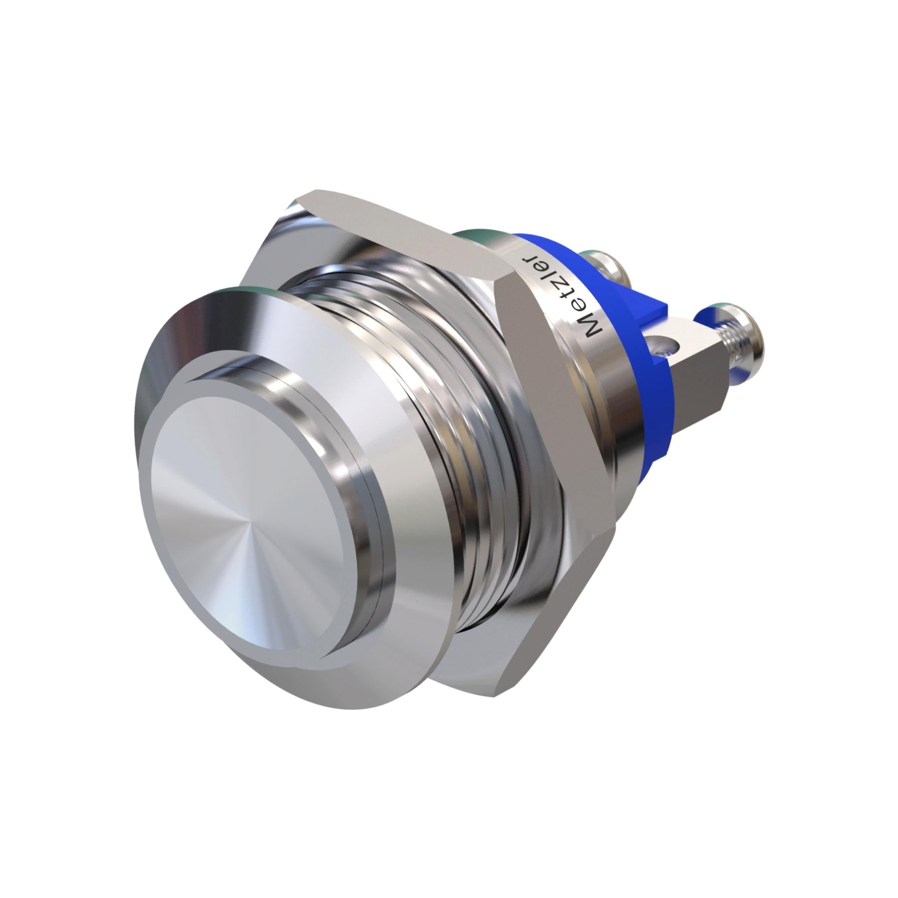Metzler - Drucktaster 19mm - IP67 IK10 - Edelstahl - Hervorstehend - Schraubkontakte