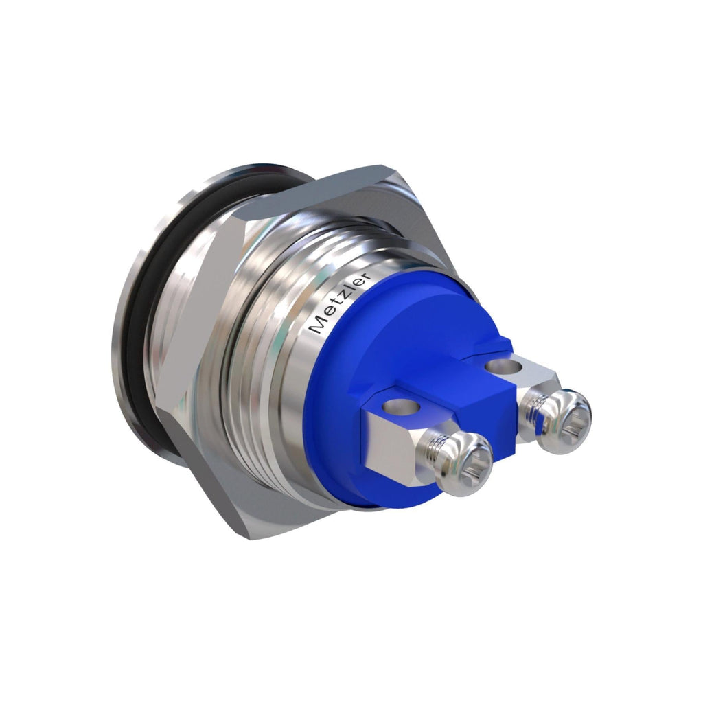 Metzler - Drucktaster 19mm - IP67 IK10 - Edelstahl - Flach - Schraubkontakte