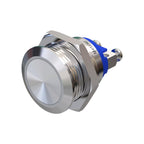 Metzler - Drucktaster 19mm - IP67 IK10 - Edelstahl - Flach - Schraubkontakte