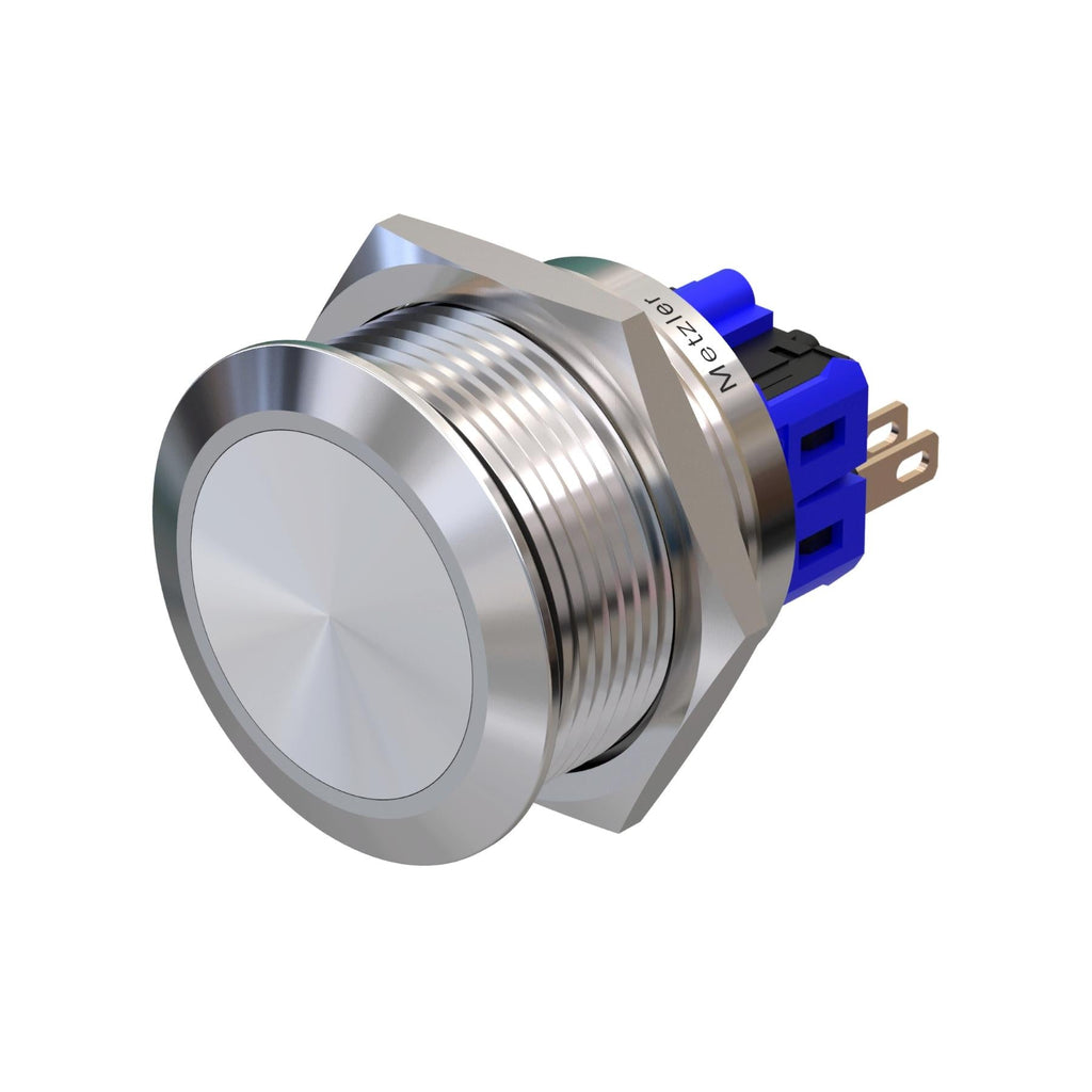 Metzler - Drucktaster 25mm - IP67 IK10 - Edelstahl - Flach - Lötkontakte