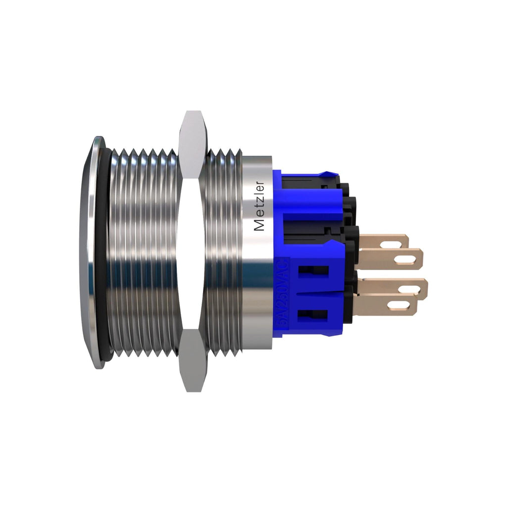 Metzler - Drucktaster 25mm - IP67 IK10 - Edelstahl - Flach - Lötkontakte