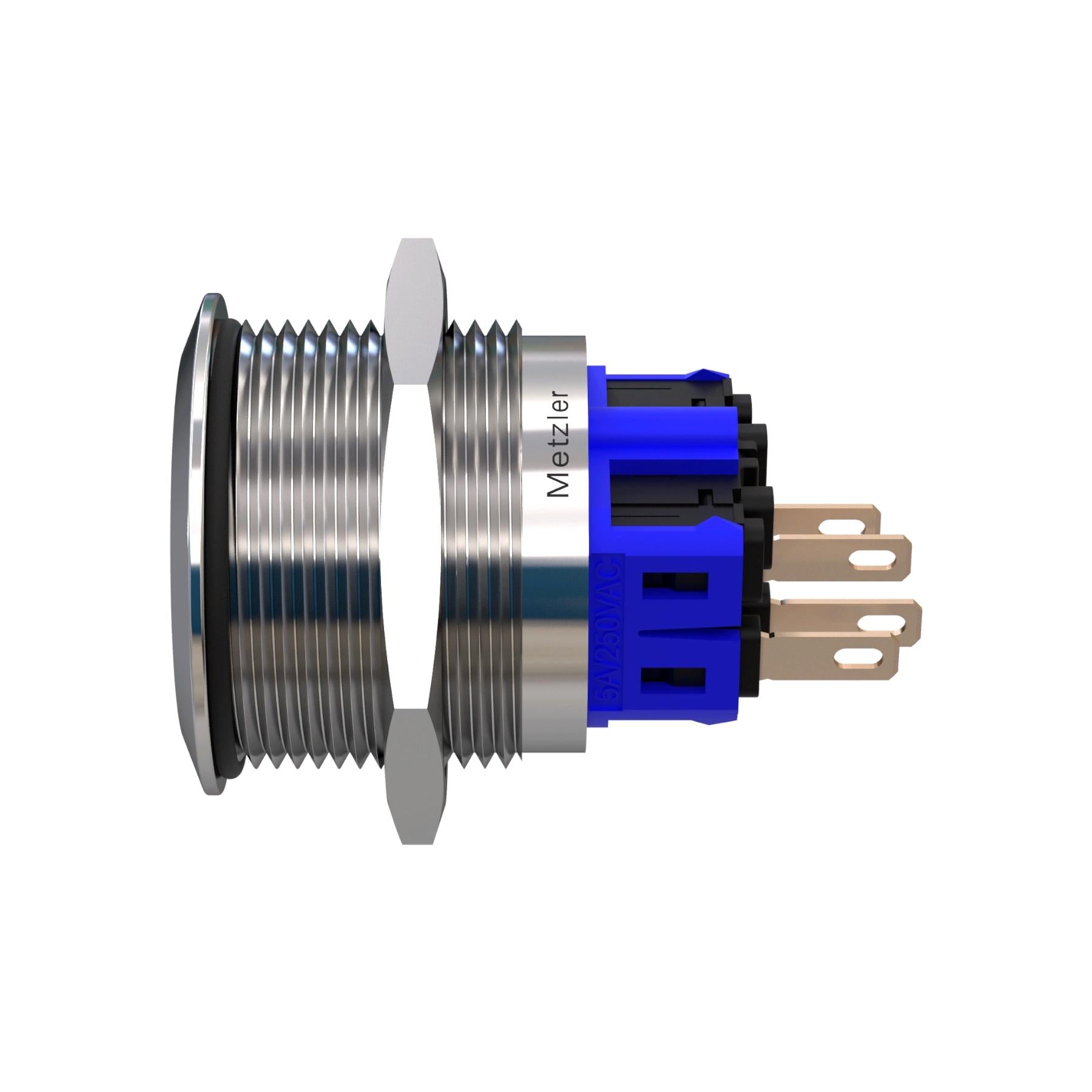 Metzler - Drucktaster 25mm - IP67 IK10 - Edelstahl - Flach - Lötkontakte