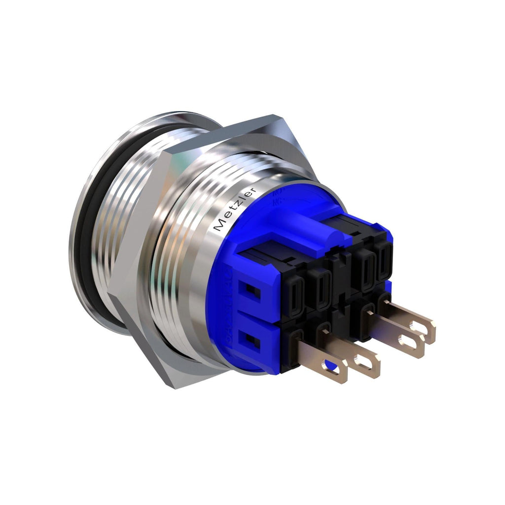 Metzler - Drucktaster 25mm - IP67 IK10 - Edelstahl - Hervorstehend - Lötkontakte