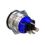 Metzler - Drucktaster 25mm - LED Ringbeleuchtung Weiß - IP67 IK10 - Edelstahl - Gewölbt - Lötkontakte