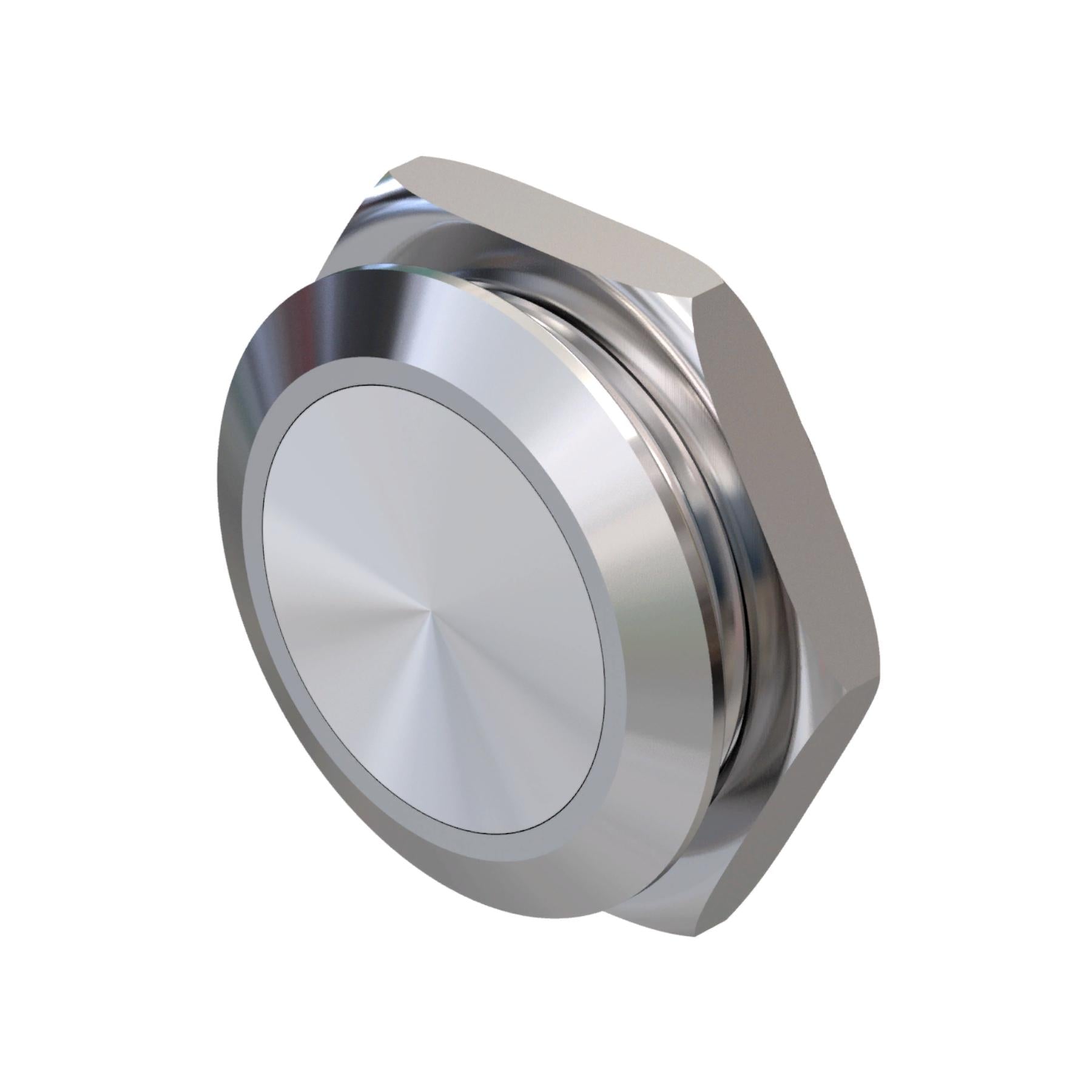 Metzler - Drucktaster 19mm - IP67 IK10 - Edelstahl - Flach -  Kabelanschluss