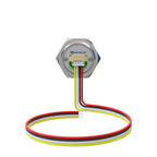 Metzler - Drucktaster 19mm - LED Symbol Licht Weiß - IP67 IK10 - Edelstahl - Flach -  Kabelanschluss