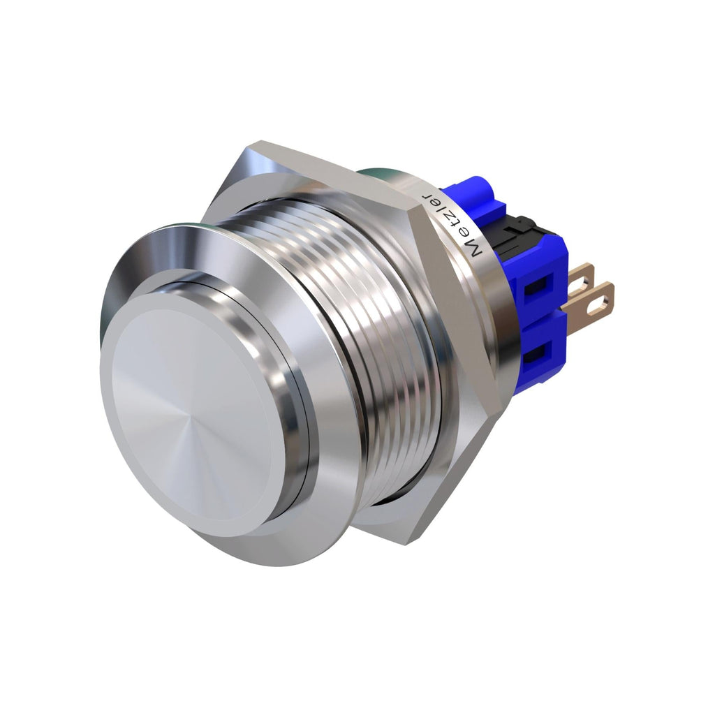 Metzler - Drucktaster 25mm - IP67 IK10 - Edelstahl - Hervorstehend - Lötkontakte