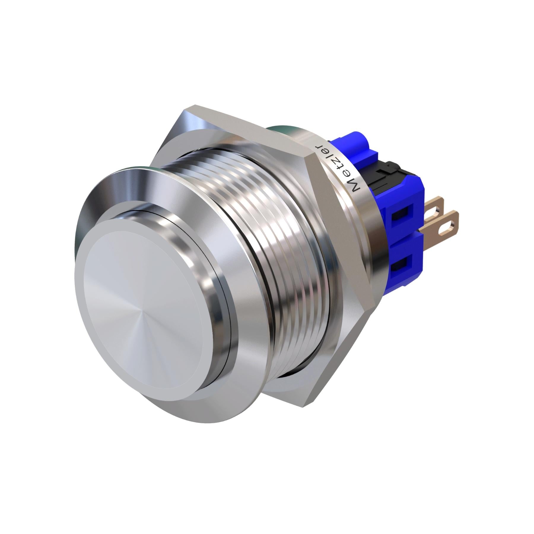 Metzler - Drucktaster 25mm - IP67 IK10 - Edelstahl - Hervorstehend - Lötkontakte
