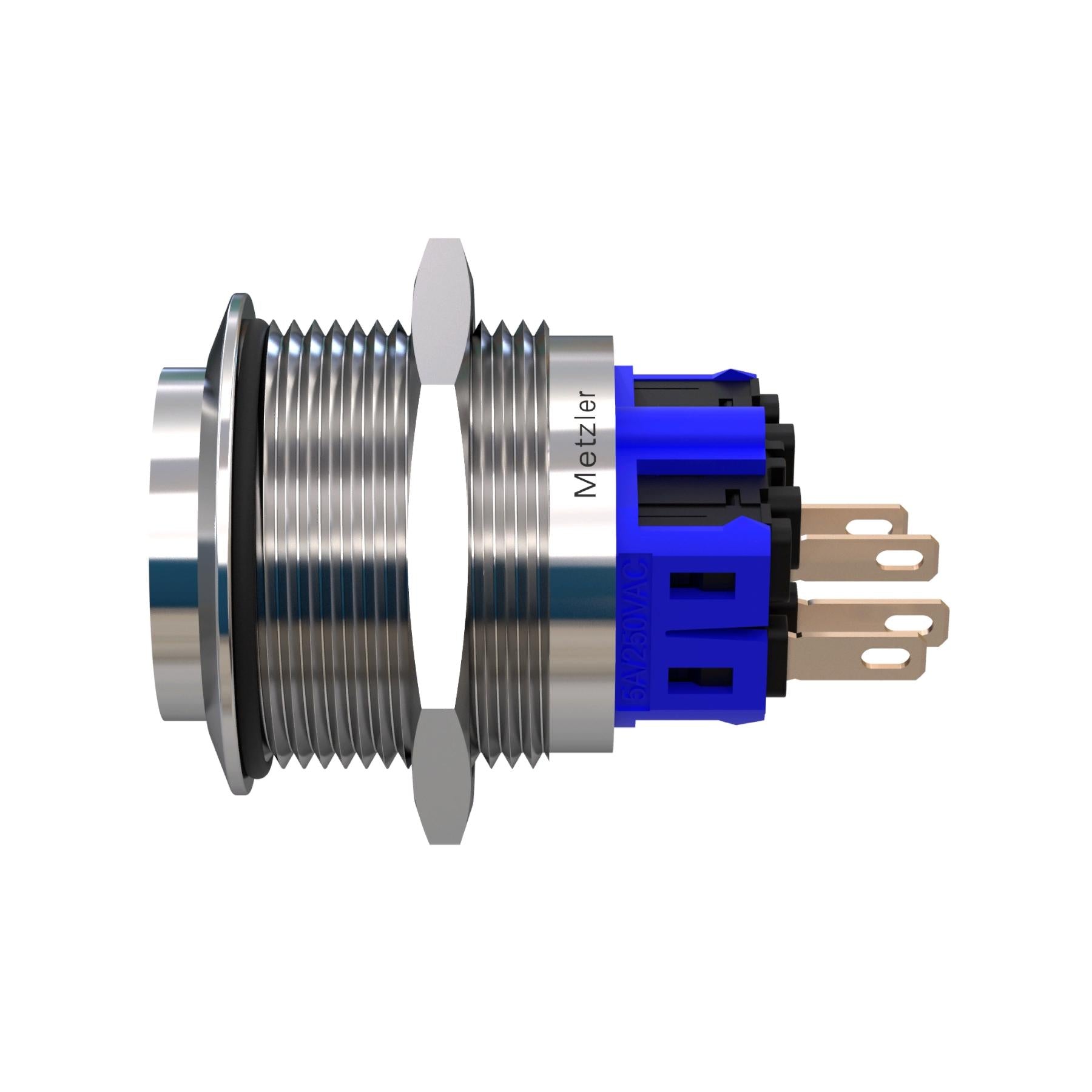 Metzler - Drucktaster 25mm - IP67 IK10 - Edelstahl - Hervorstehend - Lötkontakte