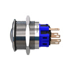 Metzler - Drucktaster 25mm - LED Ringbeleuchtung Grün - IP67 IK10 - Edelstahl - Gewölbt - Lötkontakte