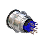 Metzler - Drucktaster 22mm - IP67 IK10 - Edelstahl - 2-polig - Gewölbt - Lötkontakte