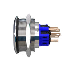 Metzler - Drucktaster 30mm - LED Ringbeleuchtung Grün - IP67 IK10 - Edelstahl - Flach - Lötkontakte