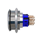 Metzler - Drucktaster 30mm - LED Punktbeleuchtung Weiß - IP67 IK10 - Edelstahl - 2-polig - Flach - Lötkontakte