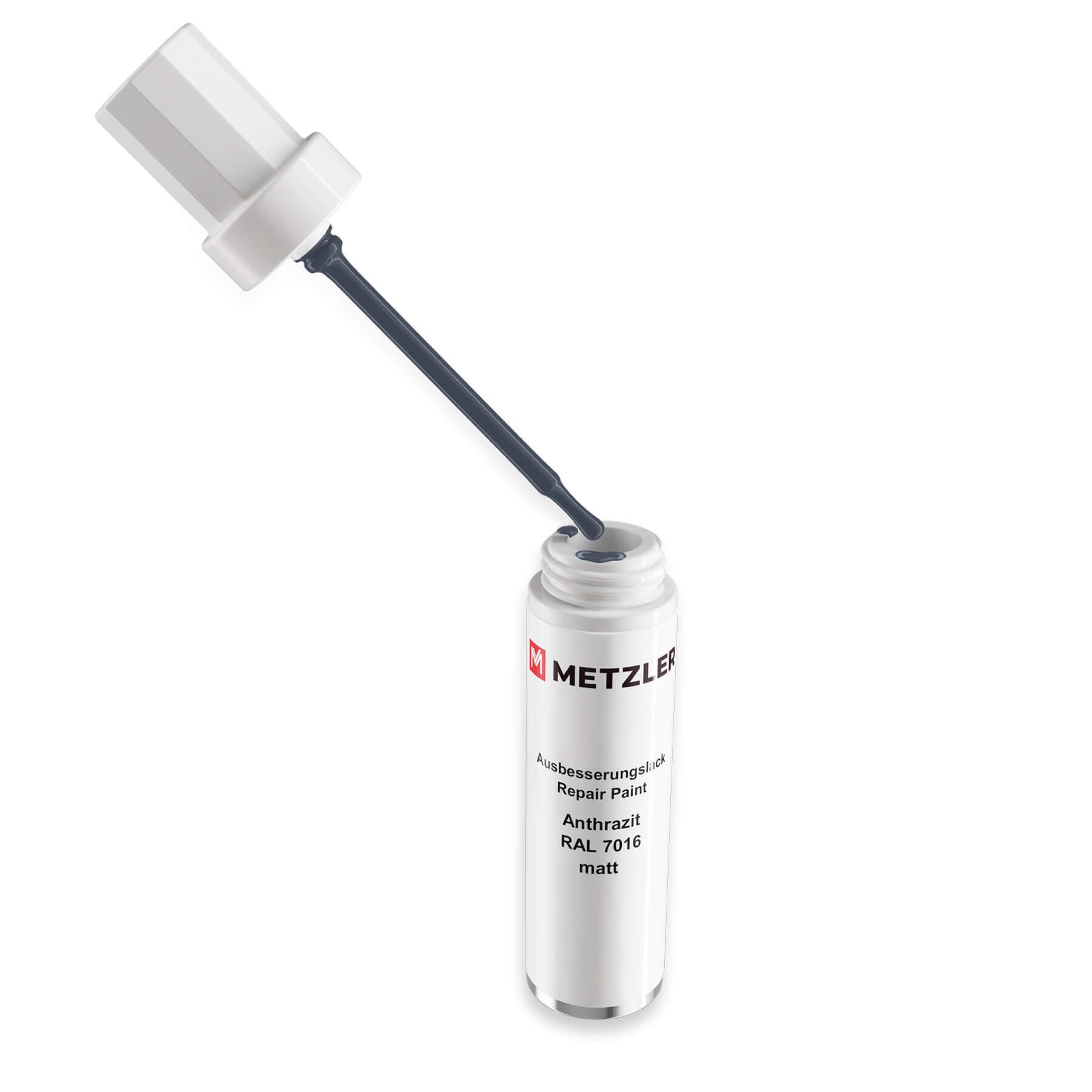 Metzler Lackstift matt zur Ausbesserung mit Pinsel und Mischkugel RAL 7016 Anthrazitgrau matt