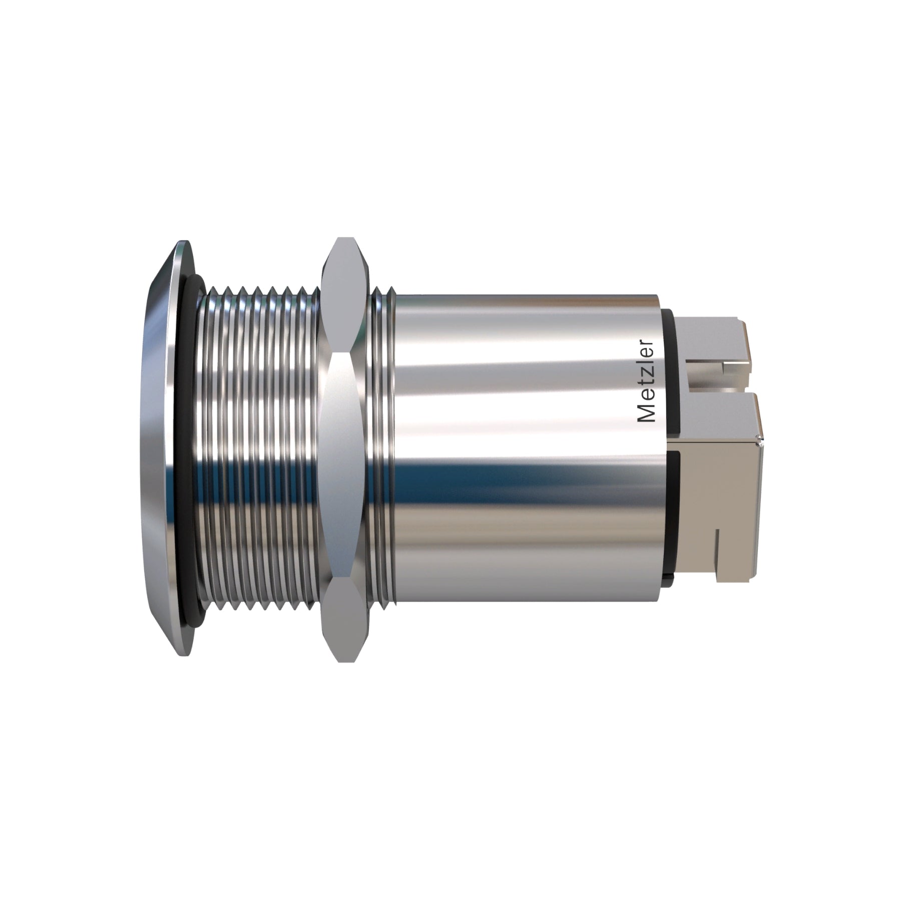 Metzler - RJ45 Einbauelement Ø22mm - IK10 - Edelstahl - Flach - Ethernet Anschluss