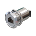 Metzler - RJ45 Einbauelement Ø22mm - IK10 - Edelstahl - Flach - Ethernet Anschluss