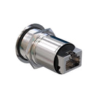 Metzler - RJ45 Einbauelement Ø22mm - IK10 - Edelstahl - Flach - Ethernet Anschluss