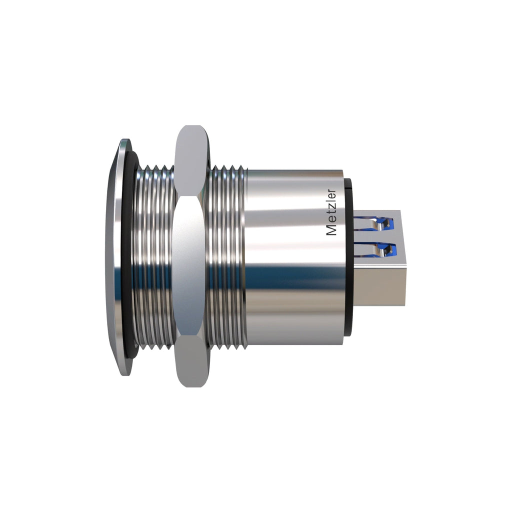 Metzler - USB 3.0 Einbauelement 22mm - IK10 - Edelstahl - Flach