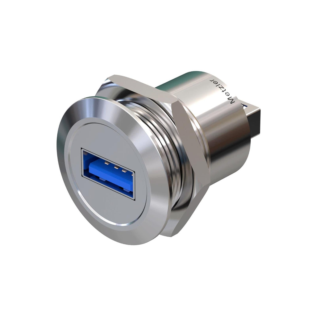 Metzler - USB 3.0 Einbauelement 22mm - IK10 - Edelstahl - Flach