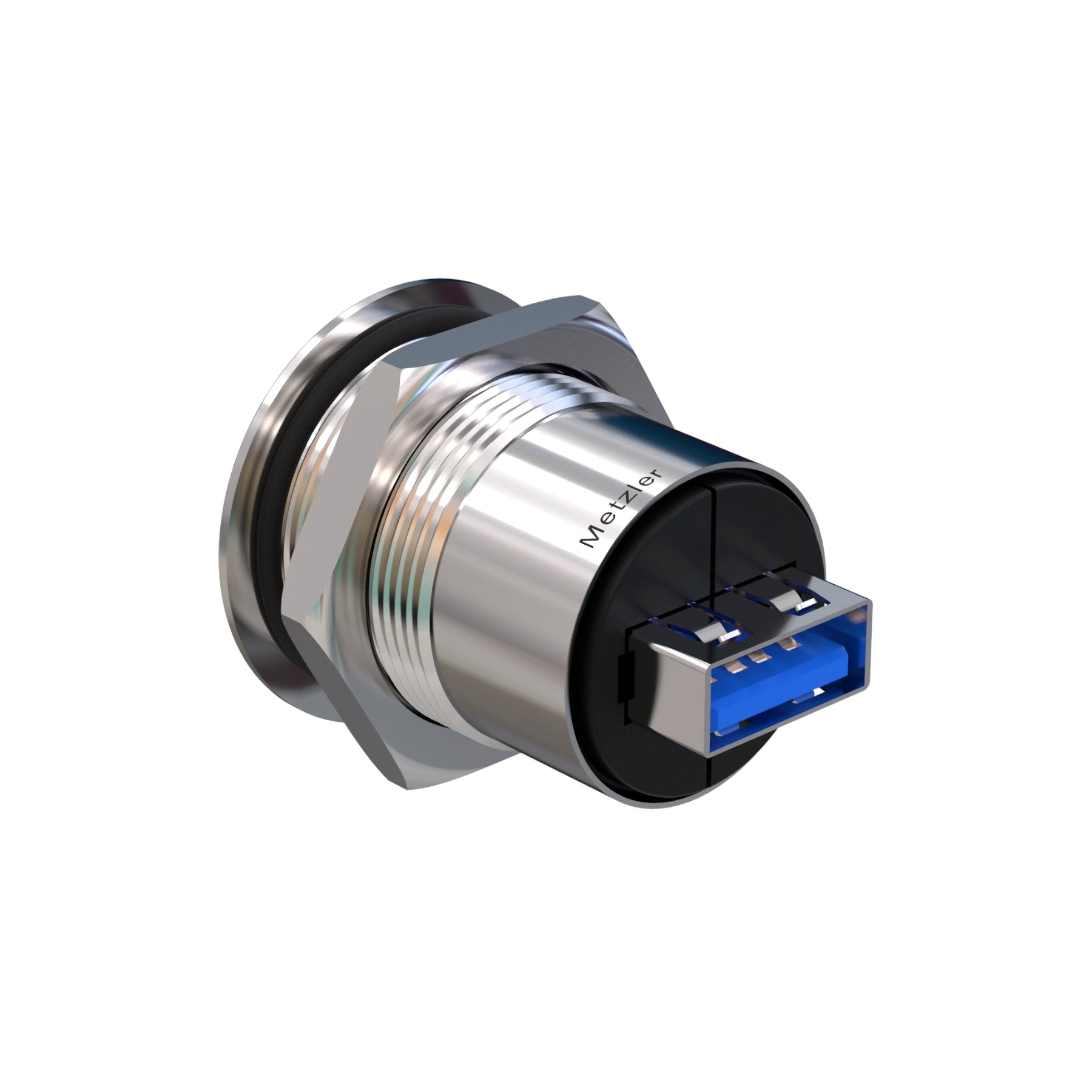 Metzler - USB 3.0 Einbauelement 22mm - IK10 - Edelstahl - Flach